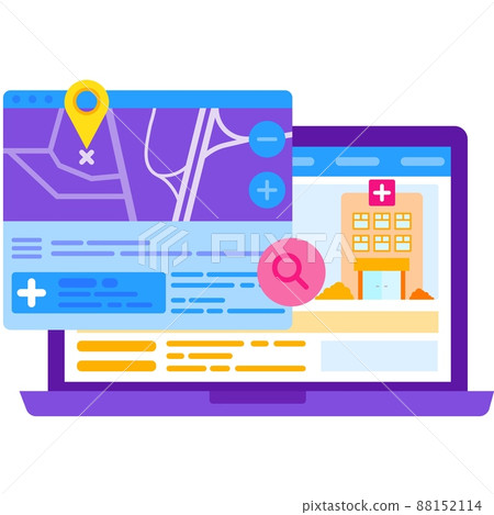 Clinic near search online service icon vector 88152114