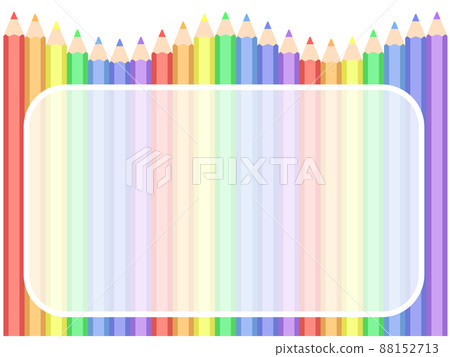 彩虹色鉛筆的框架材料 插圖素材 圖庫