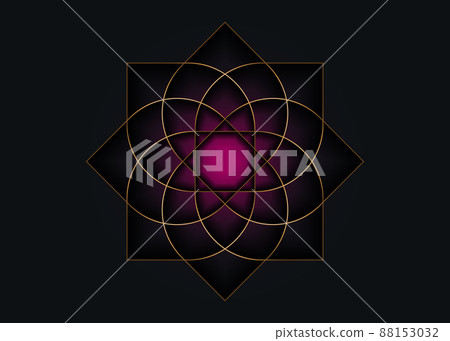 Gold lotus flower mandala, Seed of life symbol Sacred Geometry. Logo icon Geometric mystic mandala of alchemy esoteric Flower. Vector golden line art divine meditative amulet isolated on black Gold lotus flower mandala, Seed of life symbol Sacred Geometry. Logo icon Geometric mystic mandala of alchemy esoteric Flower. Vector golden line art divine meditative amulet isolated on black 88153032