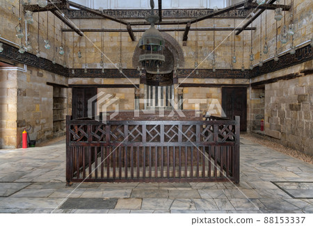 Interior of Mausoleum of al-Salih Nagm Ad-Din Ayyub in 1242-44, Al Muizz Street, Old Cairo, Egypt 88153337
