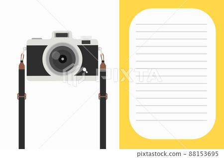 Hanging yellow camera with copy space background 88153695