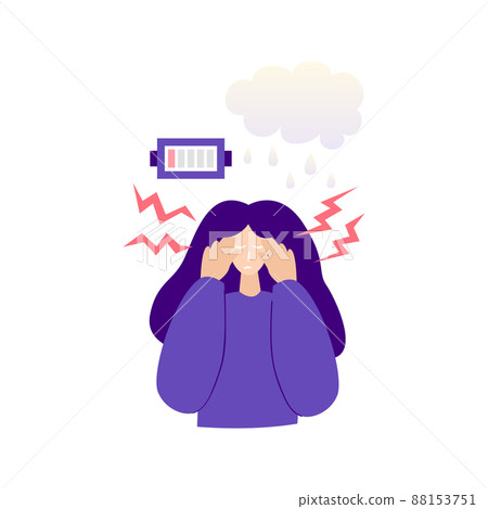 Girl Stressed Isolated 88153751