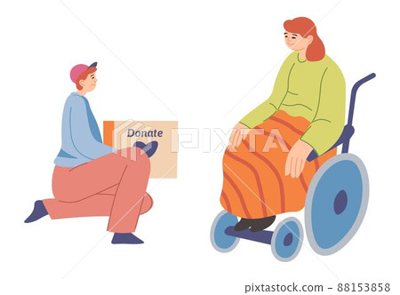 Volunteer caring for disabled person, charity Volunteer caring for disabled person, charity 88153858