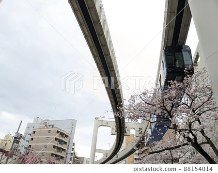 Chiba Urban Monorail Line 1 Going along the cherry blossom trees between Sakaecho and Yoshikawa Park Chiba Monorail Type 0 Urban Flyer Chiba Urban Monorail Line 1 Going along the cherry blossom trees between Sakaecho and Yoshikawa Park Chiba Monorail Type 0 Urban Flyer 88154014