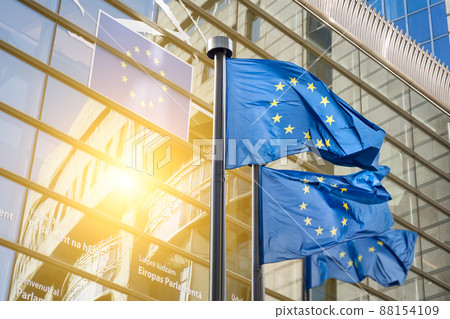 three flags of European Union three flags of European Union 88154109