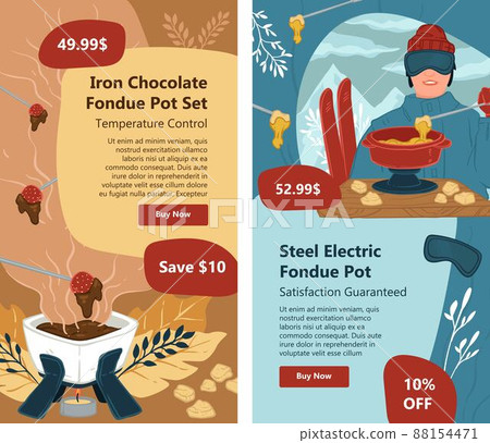 Iron chocolate fondue or steel electric pot set 88154471