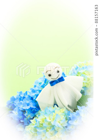 Hydrangea and Teru Teru Bozu Oval Blur 88157163