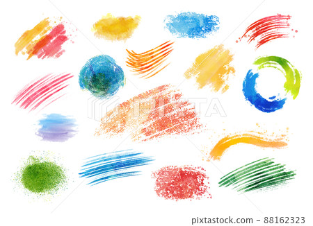 Watercolor vector brush stroke set - Stock Illustration [88162323] - PIXTA