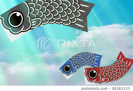 Parents and children of carp streamers swimming in the sky shining in the light of May Parents and children of carp streamers swimming in the sky shining in the light of May 88163233