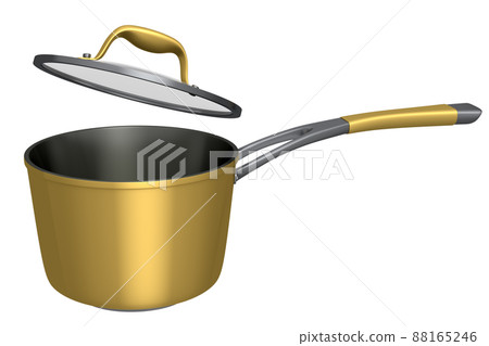 Stainless steel stewpot and chrome plated aluminum cookware on white background Stainless steel stewpot and chrome plated aluminum cookware on white background 88165246