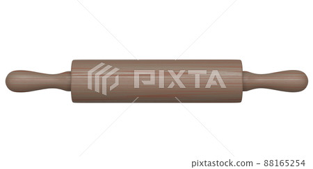 Wooden rolling pin isolated on white background 88165254