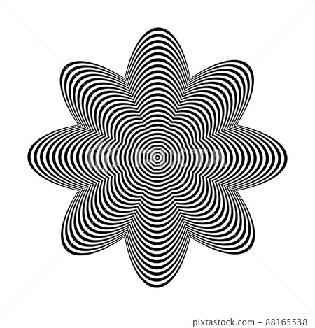 Abstract circle striped lines op art pattern. 3D illusion effect. 88165538