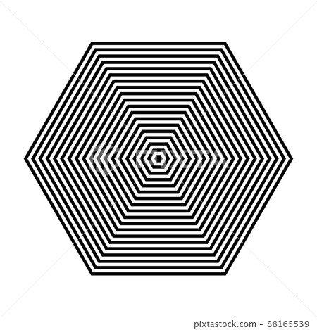Lines pattern in hexagon shape. Abstract geometric design element. 88165539
