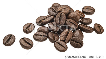 Roasted coffee beans isolated on white background 88166349