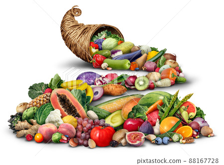 Cornucopia Horn Full Of Fruit And Vegetables 88167728