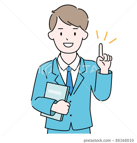Male consultant pointing and reliable professional illustration material 88168010