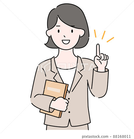 Female consultant pointing and reliable professional illustration material Female consultant pointing and reliable professional illustration material 88168011