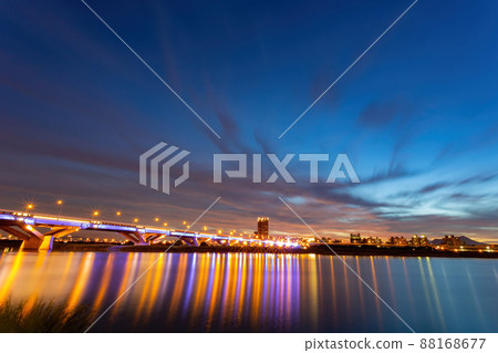 Sunset river landscape along the Dadaocheng area 88168677