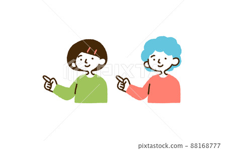 指點人插圖女性男性 指點人插圖女性男性 88168777