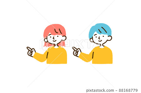 指點人插圖女性男性 指點人插圖女性男性 88168779
