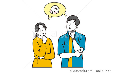 考慮嬰兒的亞洲夫婦 考慮嬰兒的亞洲夫婦 88169332