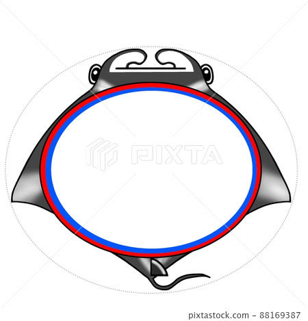 Manta ray POP frame with cut line - Stock Illustration [88169387] - PIXTA