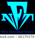 lettering of the nft logo with contours on a dark background 88170378