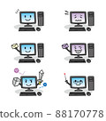 Desktop computer illustration set 88170778