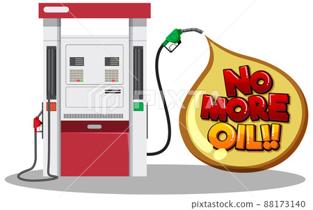 Gas station with no more oil word logo Gas station with no more oil word logo 88173140