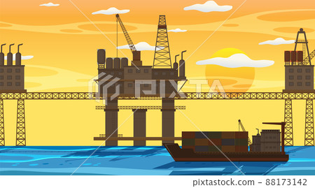 Petroleum industry concept with offshore oil platform 88173142