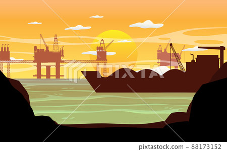 Petroleum industry concept with offshore oil platform 88173152