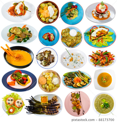 Set of dishes from vegetables Set of dishes from vegetables 88173700