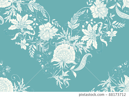 Fantasy flowers in retro, vintage, jacobean embroidery style. Fantasy flowers in retro, vintage, jacobean embroidery style. 88173712