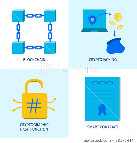 Crypto and blockchain icon set 88175414