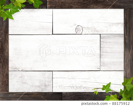 Natural wood grain and ivy background material 88175912