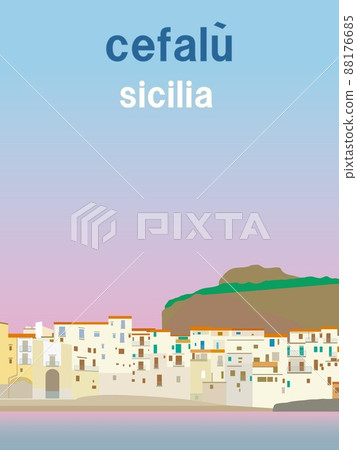 Cefalu 西西里島 scilia 意大利 意大利 晚上視圖 Cefalu 西西里島 scilia 意大利 意大利 晚上視圖 88176685