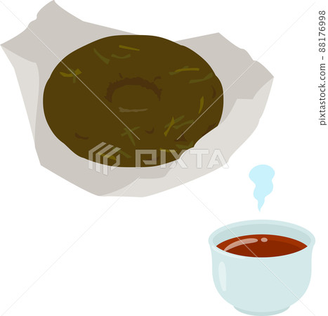 Pu'er tea leaves and Pu'er tea in a teacup 88176998