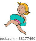 一個運行良好的綠色浮子的女孩 88177460