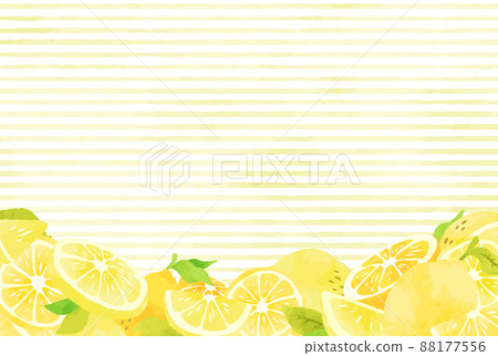 美麗的水彩檸檬背景圖 88177556