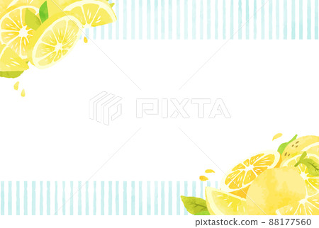 檸檬框架插圖與清爽的夏天的形象 88177560