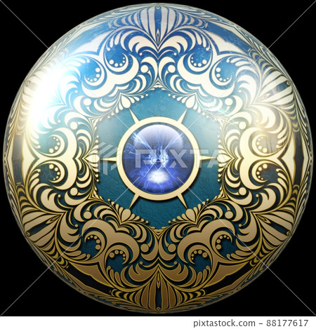 Glossy button with colorful embellishment 88177617