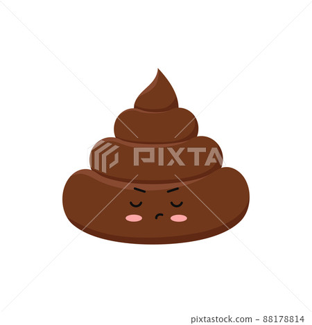Poop cute funny stubborn excrement character cartoon emoticon isolated on white background. 88178814