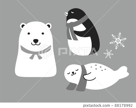 Polar bears, seals, and penguins wrapped in cool towels (cool image) Polar bears, seals, and penguins wrapped in cool towels (cool image) 88178992