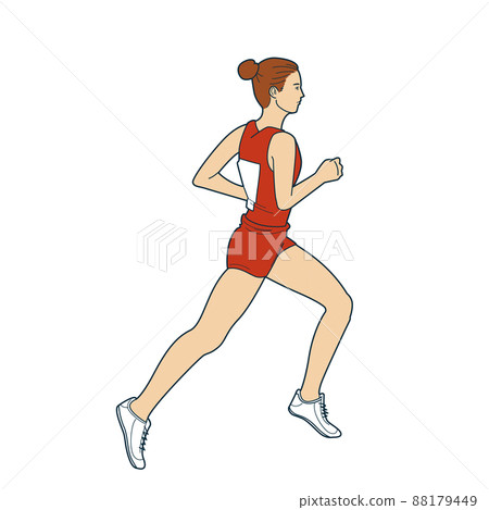 跑步田徑運動員的插圖 跑步田徑運動員的插圖 88179449
