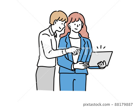 Business scene illustrations that can be used for presentations and meeting materials (bosses and subordinates, explanations, consultations, meetings, strategies) Business scene illustrations that can be used for presentations and meeting materials (bosses and subordinates, explanations, consultations, meetings, strategies) 88179887