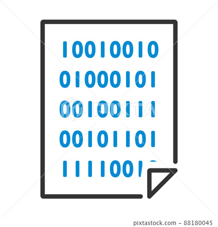 Sheet With Binary Code Icon Sheet With Binary Code Icon 88180045