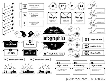 Infographics Simple Heading Frameset Monochrome Infographics Simple Heading Frameset Monochrome 88180367