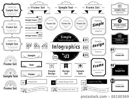Infographics Simple Heading Frameset Monochrome 88180369