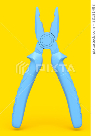 Hand tool pliers for repair and installation on yellow monochrome background 88181498