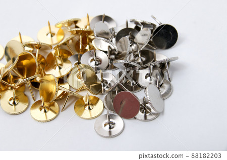 metal pushpin or thumbtack - push pin or thumb tack Stock